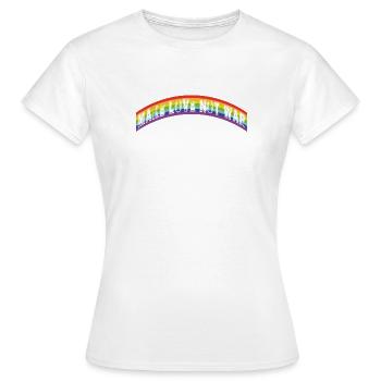 Faire l’amour n’était pas | Drapeau arc-en-ciel - T-shirt Femme - blanc - Devant - AI Model Female 172 dark (172cm)