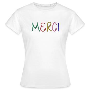 VIELEN DANK. DANKE. VIELEN DANK. JAHRESTAG. GEBURT. - Frauen T-Shirt - Weiß - Vorne - AI Model Female 172 dark (172cm)