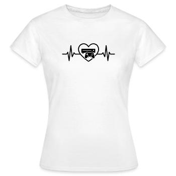 Spielkonsole Gamer Herz - Frauen T-Shirt - Weiß - Vorne - AI Model Female 172 dark (172cm)