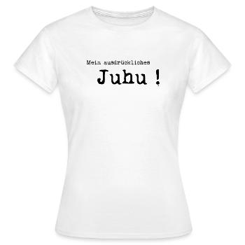 express yay - Women's T-Shirt - white - Front - AI Model Female 172 dark (172cm)