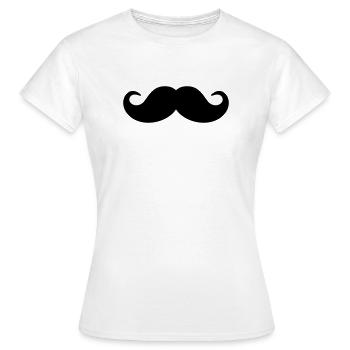 Schnurrbart - Frauen T-Shirt - Weiß - Vorne - AI Model Female 172 dark (172cm)