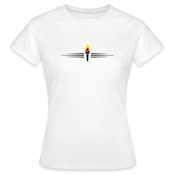 Fackel Symbol Linie - Frauen T-Shirt - Weiß - Vorne - AI Model Female 172 dark (172cm)