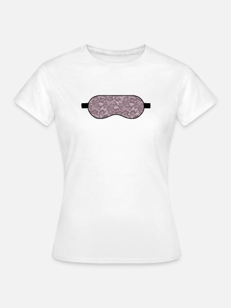 Schlafmaske mit Lavendel-Spitzen-Textur - Frauen T-Shirt - Weiß