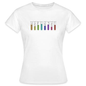 Tubes à essai avec produits chimiques - T-shirt Femme - blanc - Devant - AI Model Female 172 dark (172cm)