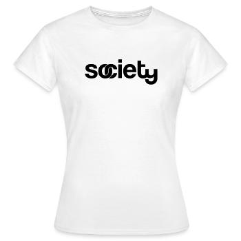 society - Frauen T-Shirt - Weiß - Vorne - AI Model Female 172 dark (172cm)