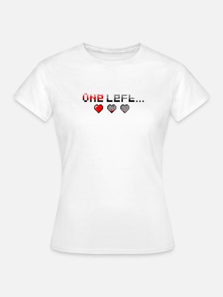 Pixel Art One Heart Left - Frauen T-Shirt - Weiß