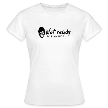 Guerrilla Girl – pas prête à jouer la gentillesse - T-shirt Femme - blanc - Devant - AI Model Female 172 dark (172cm)