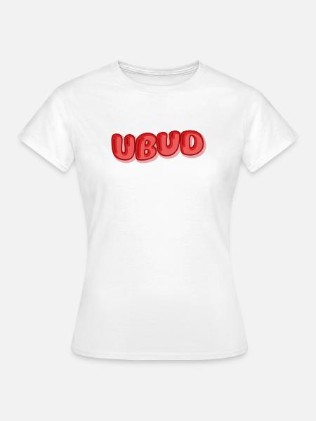 Ubud Bubble Schrift Design - Frauen T-Shirt - Weiß