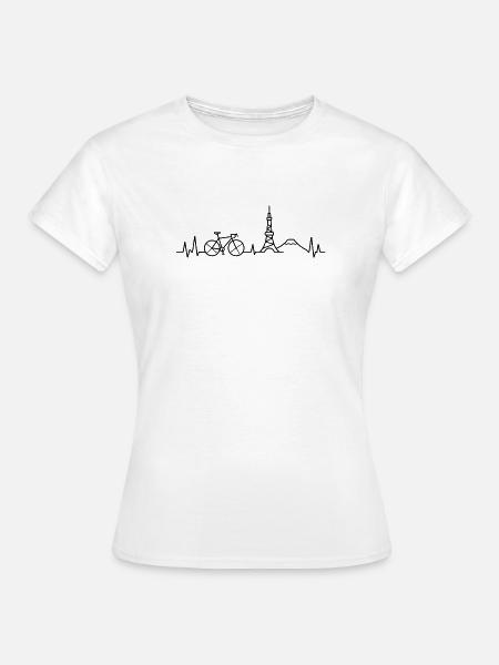 Tokio Rennrad Herzschlag - Frauen T-Shirt - Weiß
