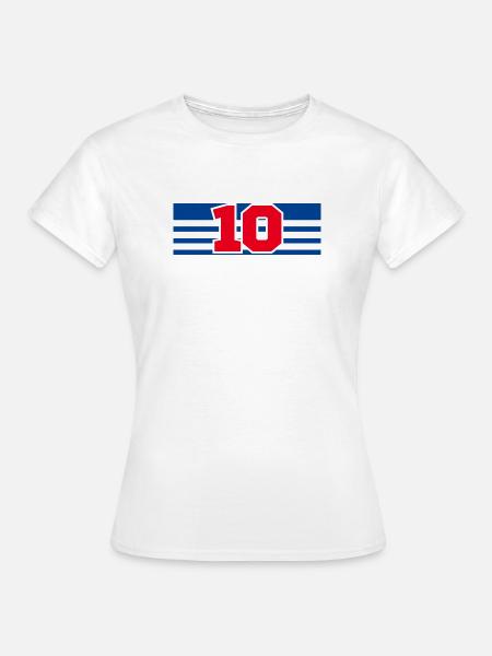 Nummer 10 Frankreich - Frauen T-Shirt - Weiß