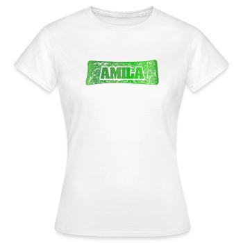 Frau Amila - Frauen T-Shirt - Weiß - Vorne - AI Model Female 172 dark (172cm)
