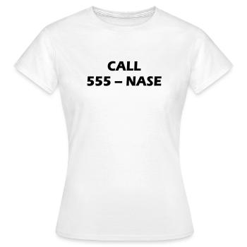 CALL 555 - NOSE - Women's T-Shirt - white - Front - AI Model Female 172 dark (172cm)
