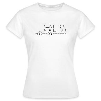 chat ascii mignon - chat ascii mignon - T-shirt Femme - blanc - Devant - AI Model Female 172 dark (172cm)
