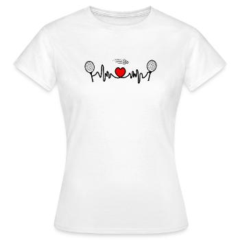 Badminton Cardio Herz - Frauen T-Shirt - Weiß - Vorne - AI Model Female 172 dark (172cm)