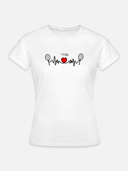 Badminton Cardio Herz - Frauen T-Shirt - Weiß