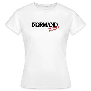 Normand de ouf (noir) - T-shirt Femme - blanc - Devant - AI Model Female 172 dark (172cm)