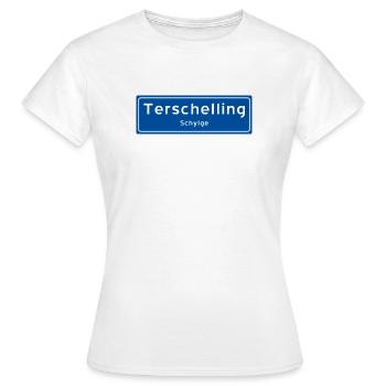 Terschelling Ortsschild - Frauen T-Shirt - Weiß - Vorne - AI Model Female 172 dark (172cm)