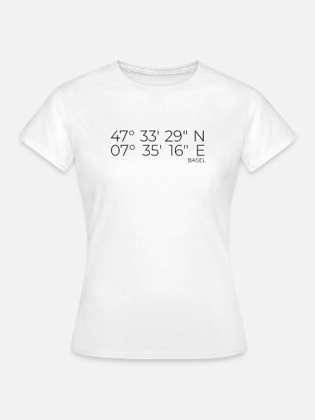 Koordinaten Basel - Frauen T-Shirt - Weiß