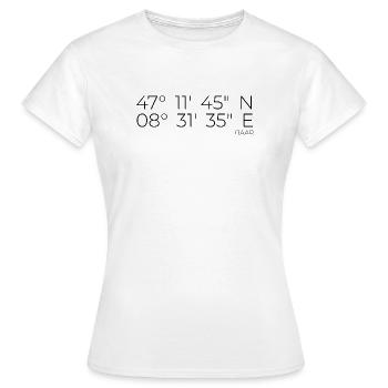 Coordonnées Baar - T-shirt Femme - blanc - Devant - AI Model Female 172 dark (172cm)