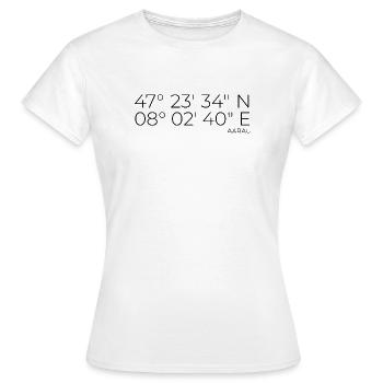 Koordinaten Aarau Kanton Aargau - Frauen T-Shirt - Weiß - Vorne - AI Model Female 172 dark (172cm)