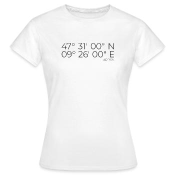 Koordinaten Arbon Kanton Thurgau - Frauen T-Shirt - Weiß - Vorne - AI Model Female 172 dark (172cm)