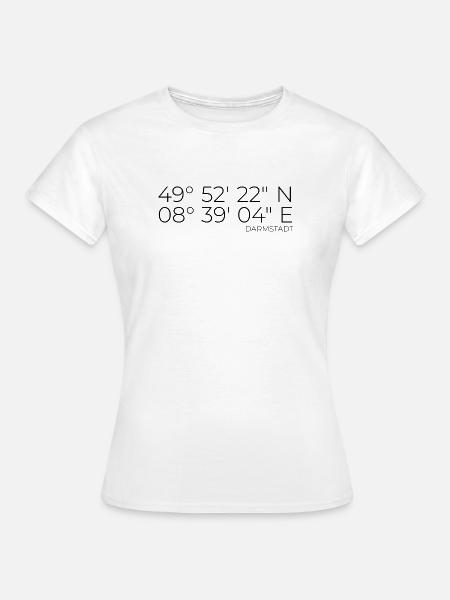 Koordinaten Darmstadt - Frauen T-Shirt - Weiß