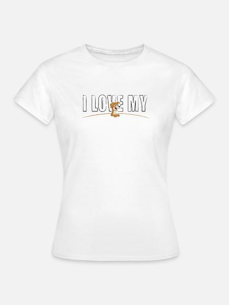 I love my Dog - Frauen T-Shirt - Weiß