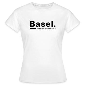 Basel Koordinaten - Frauen T-Shirt - Weiß - Vorne - AI Model Female 172 dark (172cm)