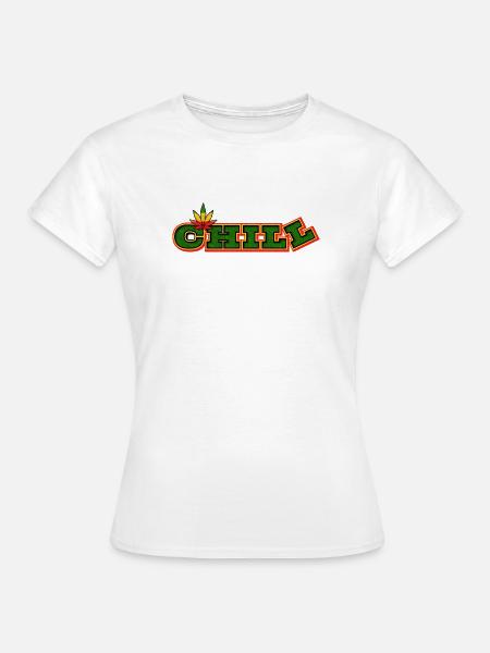 Psychedelic Chill Cannabis Wortkunst - Frauen T-Shirt - Weiß