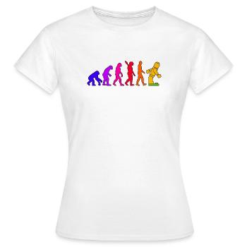 Clamping Brick Evolution Humanity Studded Brick - Women's T-Shirt - white - Front - AI Model Female 172 dark (172cm)
