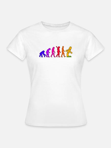 Klemmbaustein Evolution Menschheit Noppenbaustein - Frauen T-Shirt - Weiß