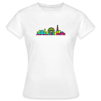 Art de la Skyline de la ville de New Delhi India Gate - T-shirt Femme - blanc - Devant - AI Model Female 172 dark (172cm)