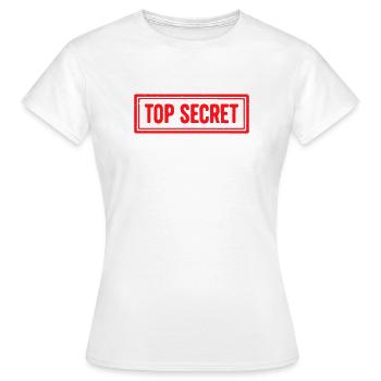 Topgeheimes Grunge-Gummistempel-Vintage-Siegeldesign - Frauen T-Shirt - Weiß - Vorne - AI Model Female 172 dark (172cm)