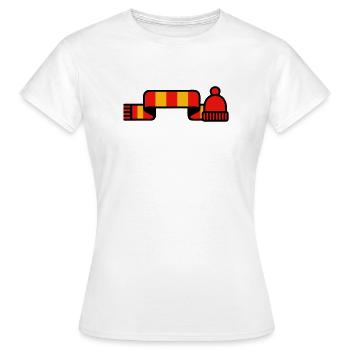 Fan scarf cap stadium logo - Women's T-Shirt - white - Front - AI Model Female 172 dark (172cm)