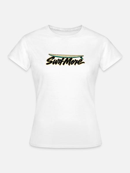 Surf More – Noserider Classic - Frauen T-Shirt - Weiß