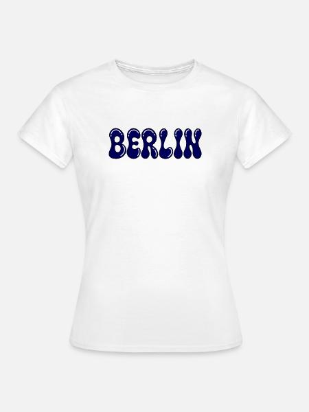 Berlin Typo Blob Blue - Frauen T-Shirt - Weiß