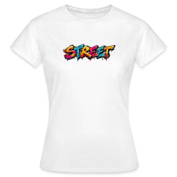 STREET Graffiti Tag: Old School Street Art Feuer! - Frauen T-Shirt - Weiß - Vorne - AI Model Female 172 dark (172cm)