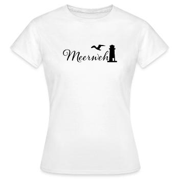 Meerweh - Frauen T-Shirt - Weiß - Vorne - AI Model Female 172 dark (172cm)