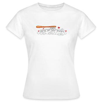 Teeth Toothbrush Dental Care Fun - Women's T-Shirt - white - Front - AI Model Female 172 dark (172cm)