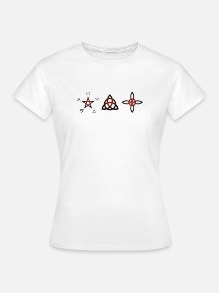 Wicca-Symbole – Mystische Kunst - Frauen T-Shirt - Weiß