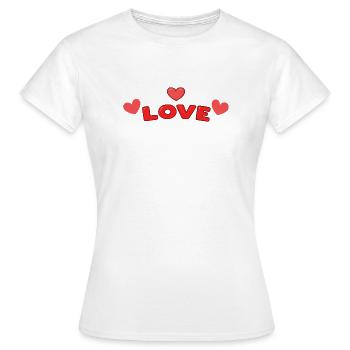 Amour en Lettres Rouge - T-shirt Femme - blanc - Devant - AI Model Female 172 dark (172cm)