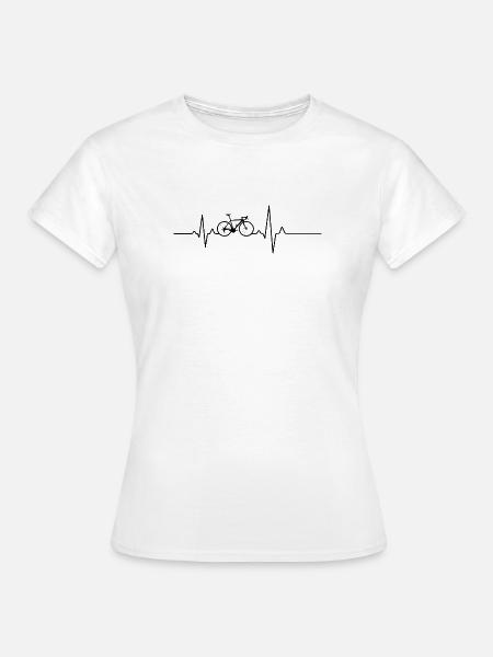 Fahrrad Herzschlag – EKG Radfahrer - Frauen T-Shirt - Weiß