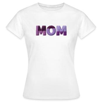 Mom Patchwork FontTypography Purple Statement - Women's T-Shirt - white - Front - AI Model Female 172 dark (172cm)