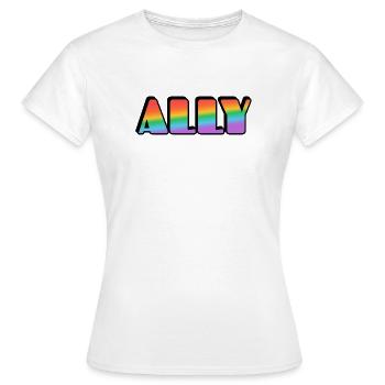 Ally Rainbow Letters - Frauen T-Shirt - Weiß - Vorne - AI Model Female 172 dark (172cm)