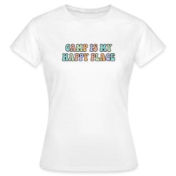 Camp ist mein glücklicher Ort Camping Lover Shirt - Frauen T-Shirt - Weiß - Vorne - AI Model Female 172 dark (172cm)