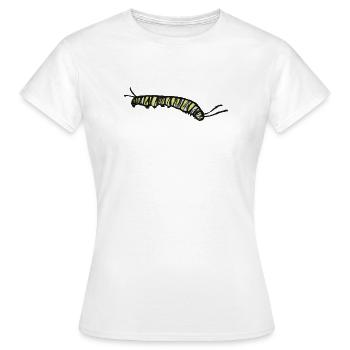 Gestreifte gelbe Raupe - Frauen T-Shirt - Weiß - Vorne - AI Model Female 172 dark (172cm)