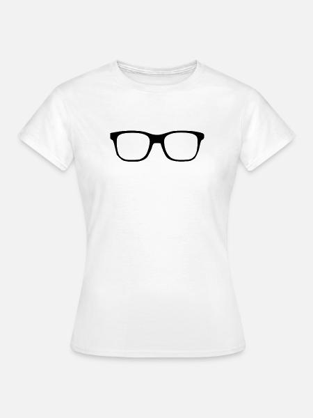 Brille_schwarz_Augenoptiker_Geschenk_Optiker - Frauen T-Shirt - Weiß