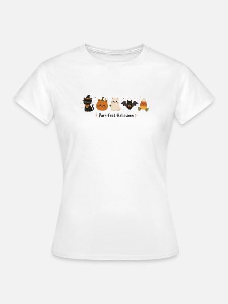 Purrfect Halloween Katzen - Frauen T-Shirt - Weiß