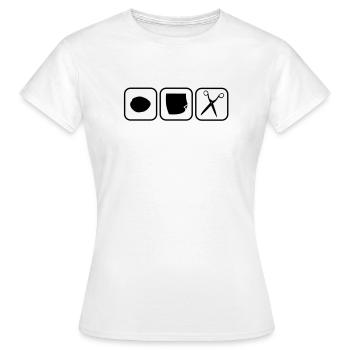 schnickschnack schnuck - Rock paper scissors - Women's T-Shirt - white - Front - AI Model Female 172 dark (172cm)