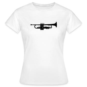 Trompetensilhouette - Frauen T-Shirt - Weiß - Vorne - AI Model Female 172 dark (172cm)